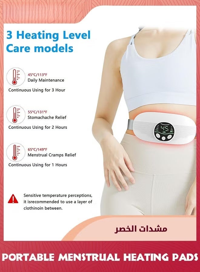 EETU Electric Heating Pad For Cramps,Portable Cordless Menstrual Heating Pads,4 Temperature Control,4 Massage Modes,3s Fast Charge Heating Pad Belt,Heating Pad Thoughtful Gift For Women Girls,White - Image 3