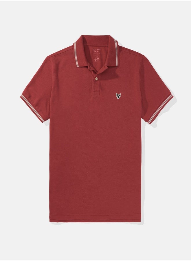 American Eagle - AE Slim Fit Tipped Flex Pique Polo Shirt - Image 1
