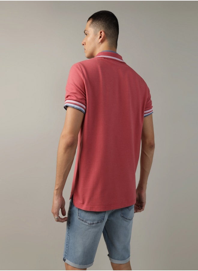 American Eagle - AE Slim Fit Tipped Flex Pique Polo Shirt - Image 1