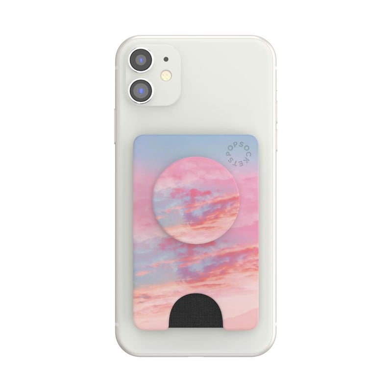 PopSockets Phone Wallet with Expanding Kickstand, Phone Card Holder - Pink Clouds - Image 3