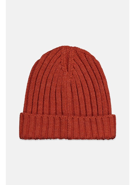 Men Knitted Beanie, Rust