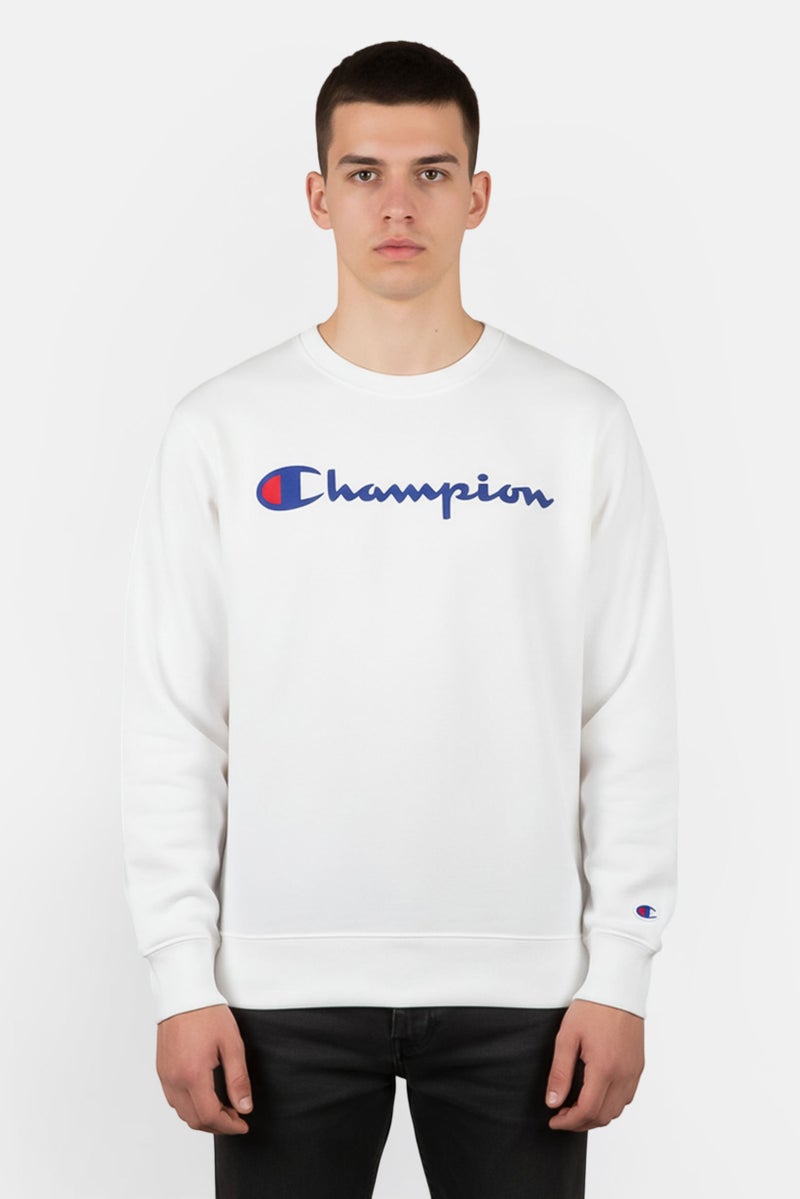 Champion Men Big Fit Long Sleeve Outdoor Sweatshirt, White - Image 1