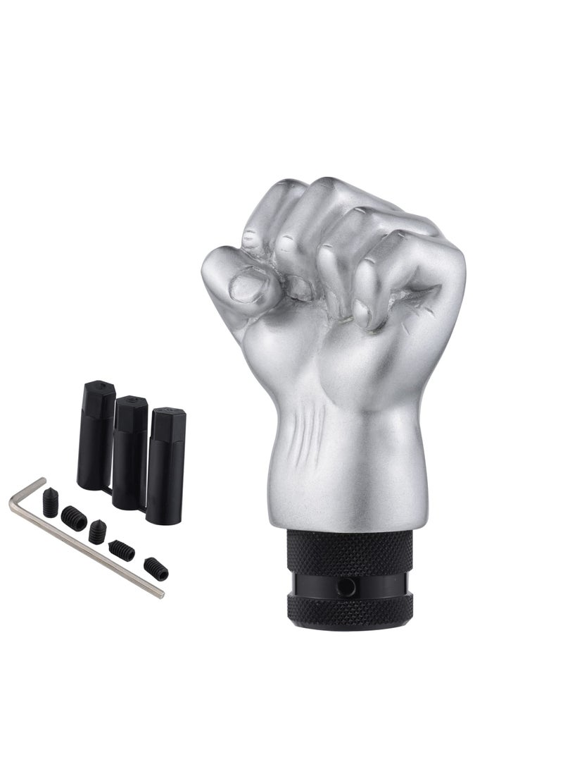 SYOSI Fist Shift Knob, Fist Shift Knob Gear Shift Knob for Cars and Trucks,  Silver Gear Lever Stick Shifter Handle for Most Manual Automatic Vehicles Truck SUV Car - Image 5