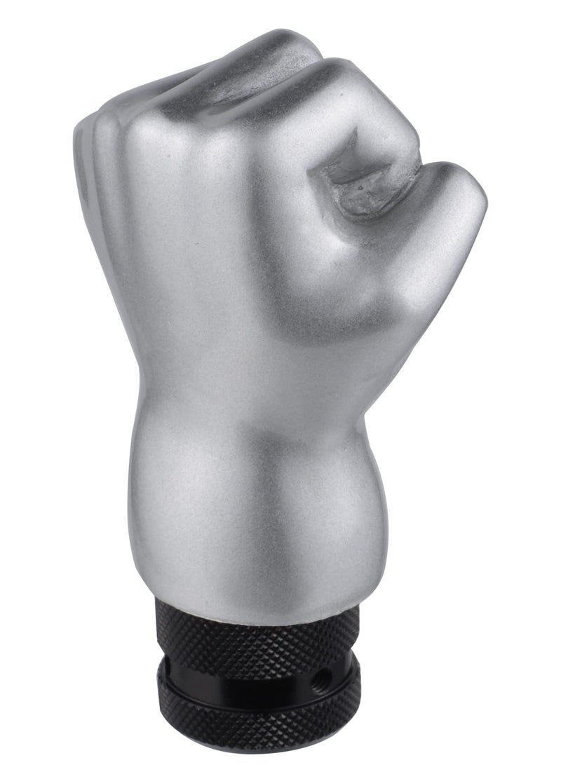 SYOSI Fist Shift Knob, Fist Shift Knob Gear Shift Knob for Cars and Trucks,  Silver Gear Lever Stick Shifter Handle for Most Manual Automatic Vehicles Truck SUV Car - Image 1