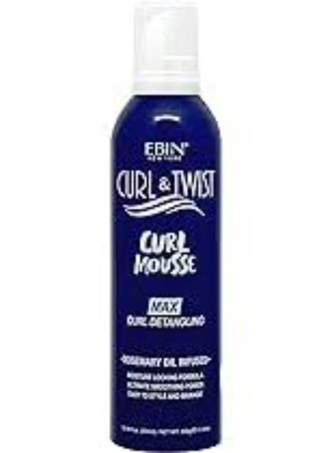 EBIN Curly Hair Detangling Mousse 12.49 fl oz (354 ml) Enriched with Rosemary, Olive & Castor Oils Adds moisture to prevent dryness and enhances curl definition and manageability