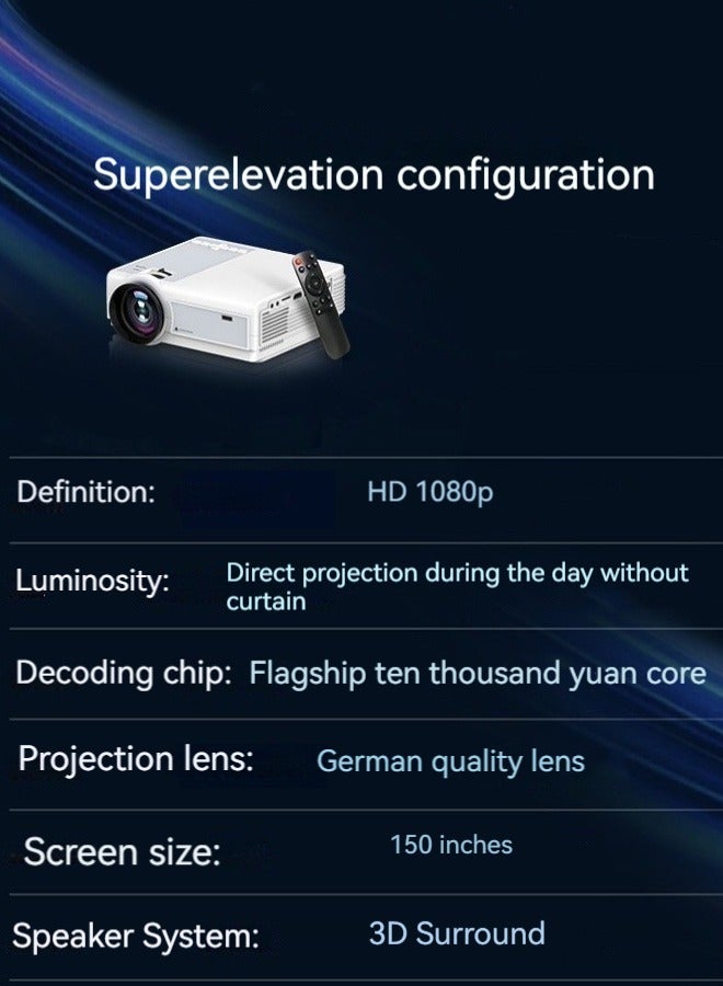 New Ultra HD 1080P Smart Portable Projector Office Home Micro Projector  - Image 5