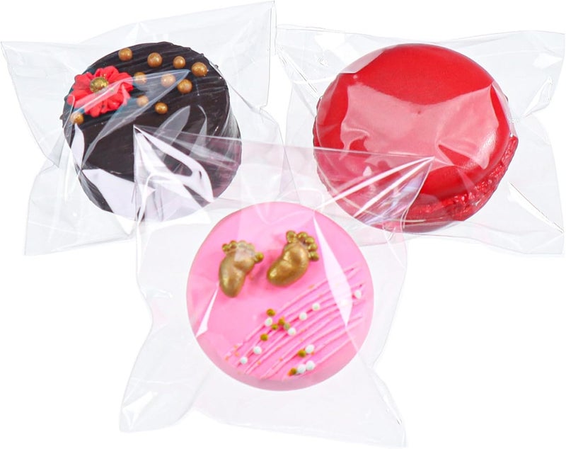 TEMLQPACK 100 Pcs Self-Sealing 3x3 Inch Clear Cellophane Bags for Chocolate and Treats - Image 1