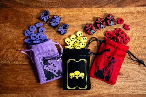 Capstone Games Pagan Fate of Roanoke Wooden Token Set 125 Painted Game Pieces 3 Custom Screen Printed Cloth Bags - Image 5