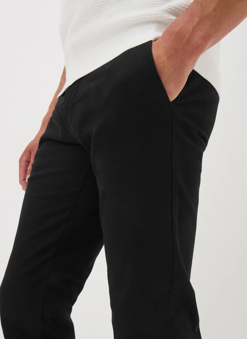 Matalan Black Slim Fit Chino Trousers