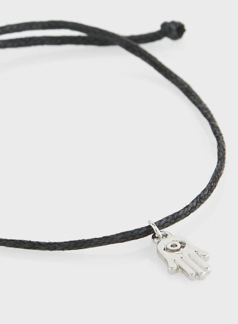 Seventy Five Hamsa Cord Adjustable Cord Bracelet