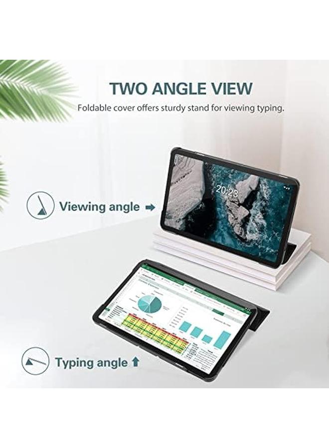 Procases Nokia T20 Tablet Case 10.36 Inch 2021 Slim Light Cover Trifold Stand Hard Shell Folio Case Smart Cover For 10.36” Nokia Tablet T20 Ta 1392 Ta 13797 Ta 1394 2021 Release Black - Image 3