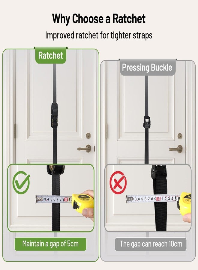 Slim Panda Door Anchor Strap for Resistance Bands, Door Exercise Equipment with Ratchet Adjust Tighten, Multi Point Anchor Gym Attachment, Portable Door Resistance Bands for Home Gym Workouts - Image 4