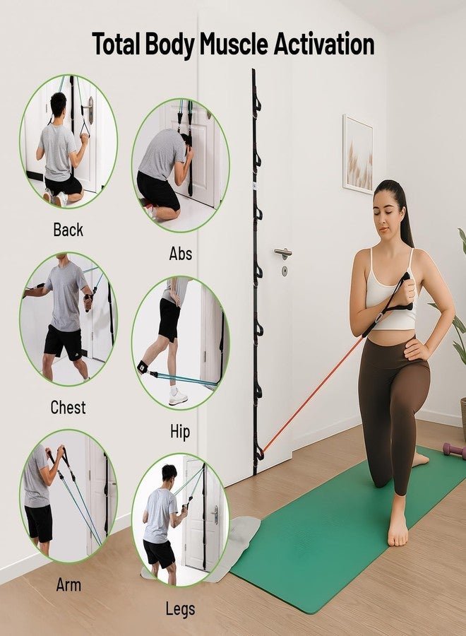 Slim Panda Door Anchor Strap for Resistance Bands, Door Exercise Equipment with Ratchet Adjust Tighten, Multi Point Anchor Gym Attachment, Portable Door Resistance Bands for Home Gym Workouts - Image 2
