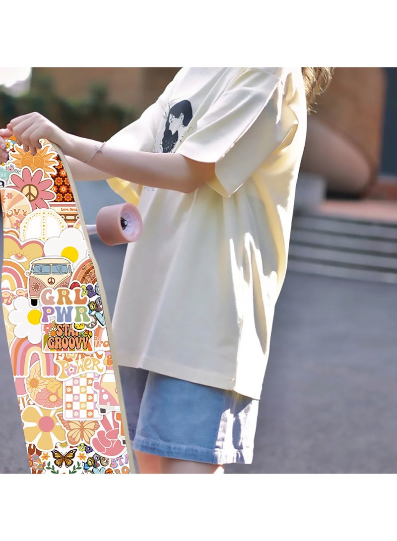 Hippie Stickers 100PCS Groovy Preppy Boho Aesthetic Sticker Packs Hippy Party Decorations Vinyl Waterproof Stickers for Laptop Water Bottles Computer Phone Stickers for Kids Teens - Image 5