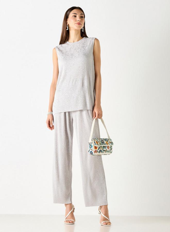 ايكونيك بنطلون ليقنز بارز الملمس بقصة مريحة وخصر مرن من آيكونيك - Image 2