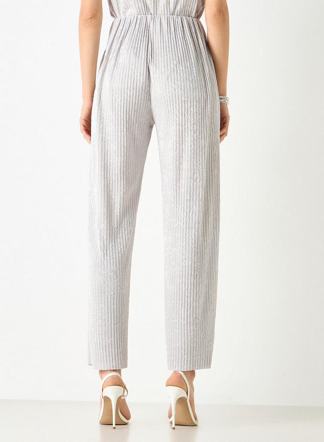 ايكونيك بنطلون ليقنز بارز الملمس بقصة مريحة وخصر مرن من آيكونيك - Image 3