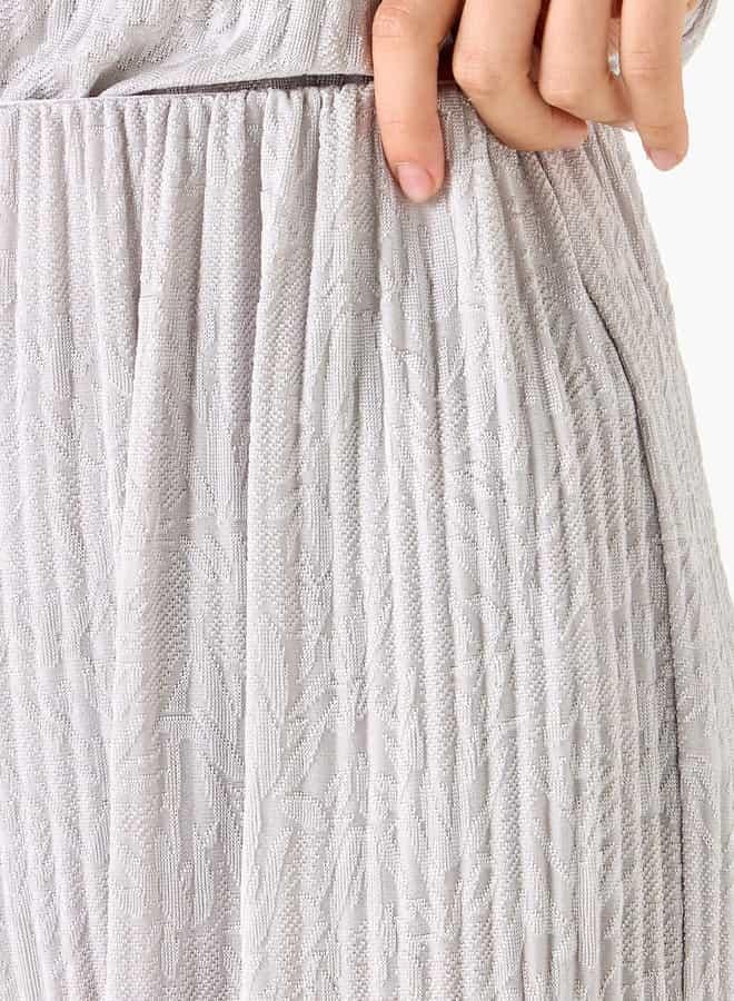 ايكونيك بنطلون ليقنز بارز الملمس بقصة مريحة وخصر مرن من آيكونيك - Image 4