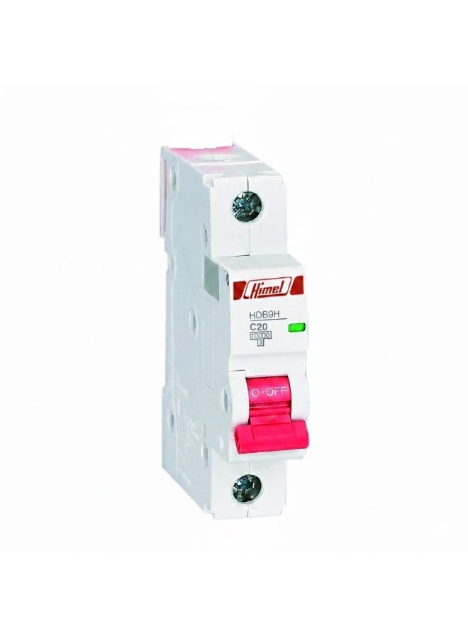 Himel Miniature Circuit Breaker (MCB), 1P, 20A, 10kA, Himel HDB9H63A1C20 - Image 1