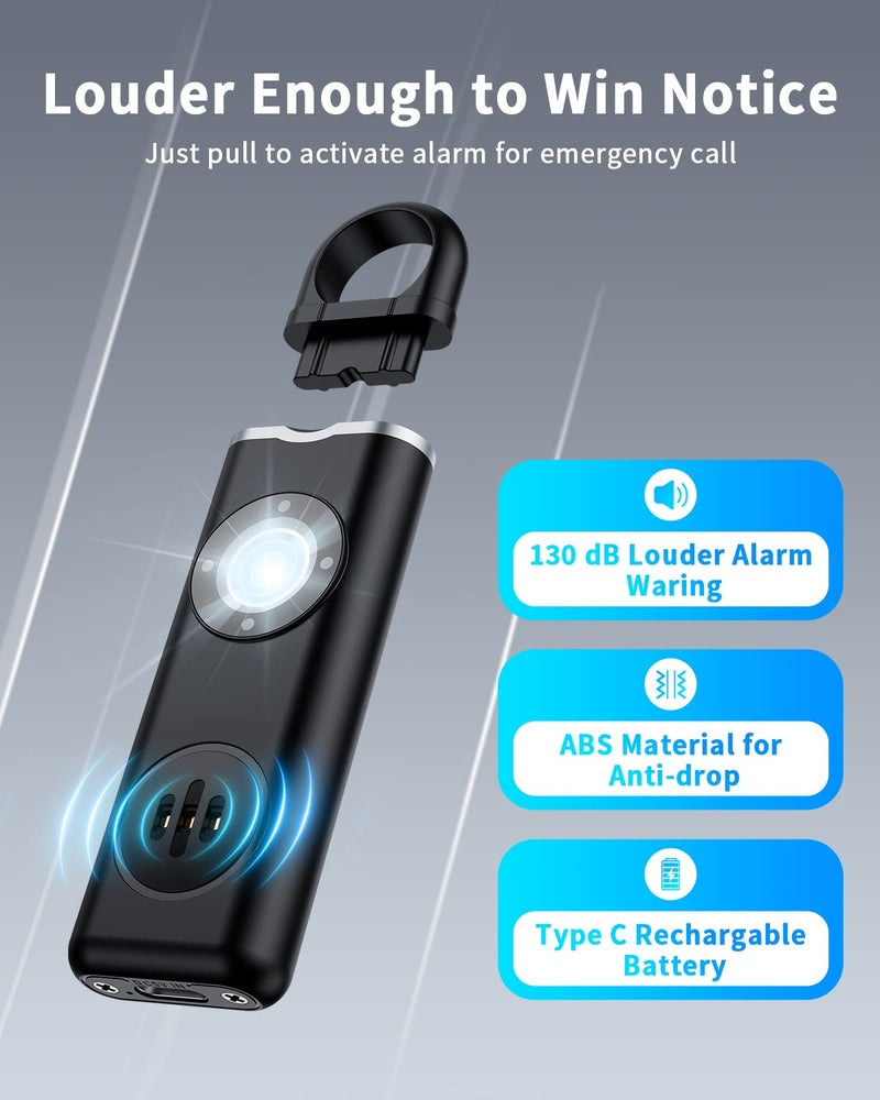 ELECPOW Personal Safety Alarm for Women, Rechargble Keychain Safety Alarm, Personal Protection Weapon for Women,Brightness Strobe Light and Loud Siren for Elders & Womens & Kids Emergency Call - Image 5