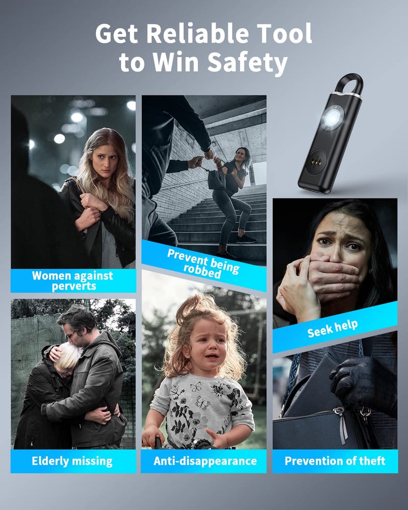 ELECPOW Personal Safety Alarm for Women, Rechargble Keychain Safety Alarm, Personal Protection Weapon for Women,Brightness Strobe Light and Loud Siren for Elders & Womens & Kids Emergency Call - Image 3