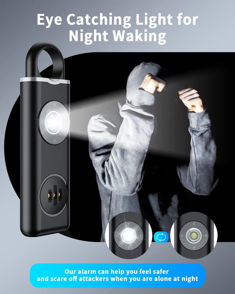 ELECPOW Personal Safety Alarm for Women, Rechargble Keychain Safety Alarm, Personal Protection Weapon for Women,Brightness Strobe Light and Loud Siren for Elders & Womens & Kids Emergency Call - Image 2