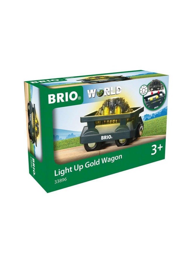 Brio BRIO World - 33896 Light Up Gold Wagon - Interactive 2 Piece Toy Wagon Set | Enhances Creativity | Compatible with All Toys | Safe and Tested for Kids Ages 3 and Up  - Image 1