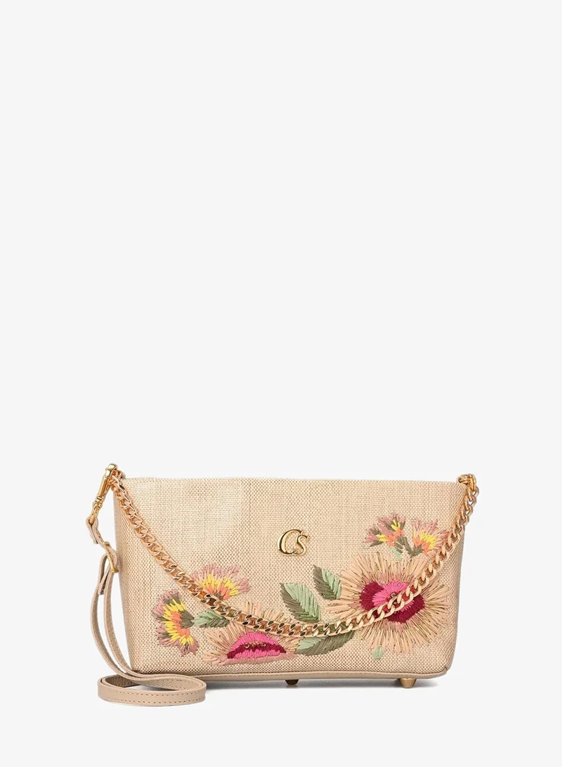 Carmen Steffens Golden Embroidered Bag