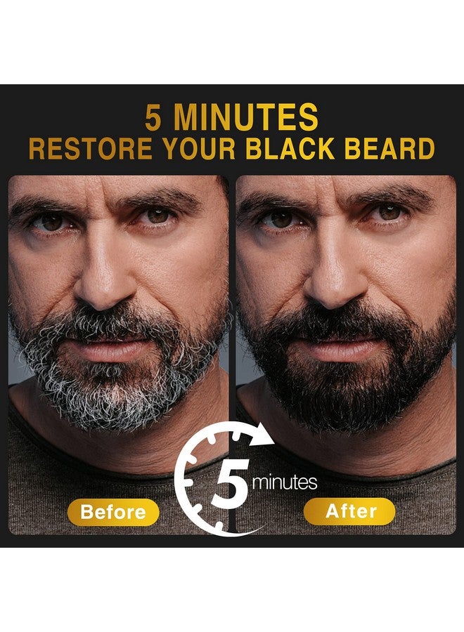 Black Beard Dye For Men Coloring Black Hair Beard Instant Mustache Darkening Sideburns Beard Color Shampoo Enhance Beard Facial Hair Grooming Beard (10Pack) (Black)
