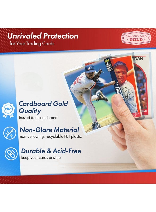 Cardboard Gold - 35Pt Top Loaders For Cards With Bonus Soft Sleeves - 100 Count - Premium 3X4 Inch Trading Card Toploaders - Protect Your Baseball And Sports Cards With These Hard Plastic Protectors - Image 3