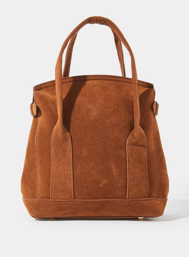 ستايلي Brown Microsuede Handbag
