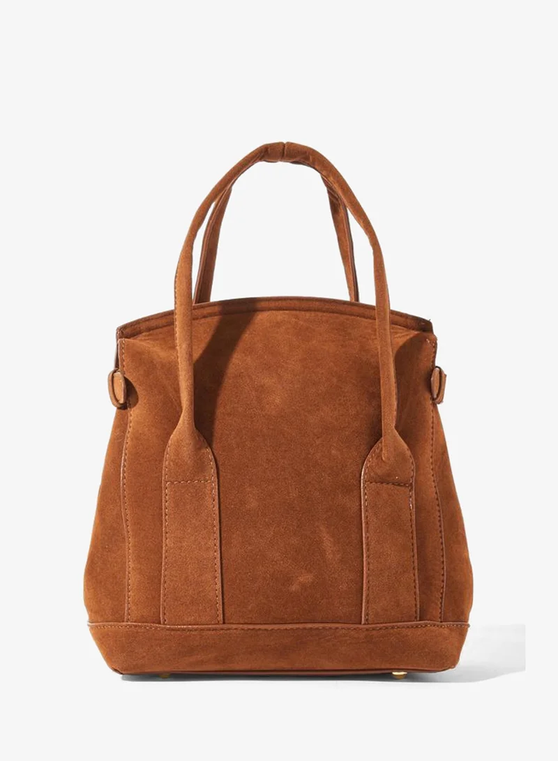 Styli Brown Microsuede Handbag