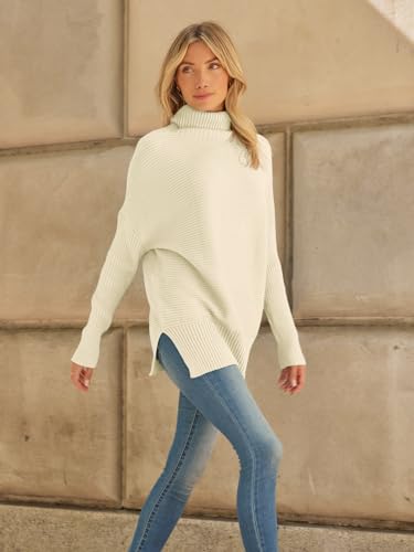 LILLUSORY Womens Turtleneck Oversized Tunic Early Fall Fashion Must Have Sweaters 2025 Casual Long Pullover Plus Size Winter Cute Poncho Cozy Work Old Money Clothes Outfits Clothing Tops Leggings - Image 3