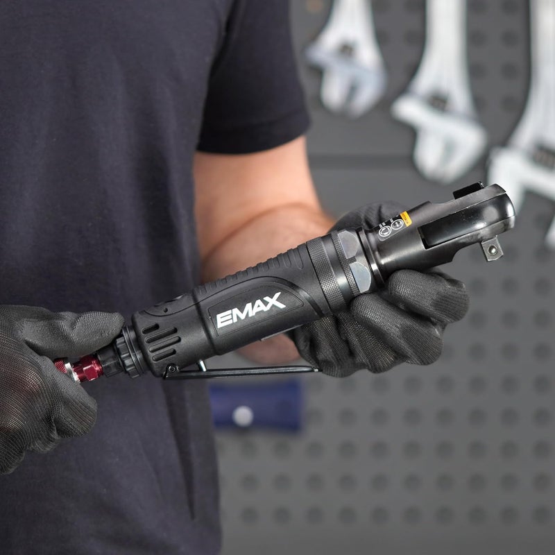 EMAX Air Impact Ratchet - 3/8" Drive Pneumatic Mechanic Tool with 60 ft lbs Max Torque & 200 RPM - EATRT03S1P - Image 4