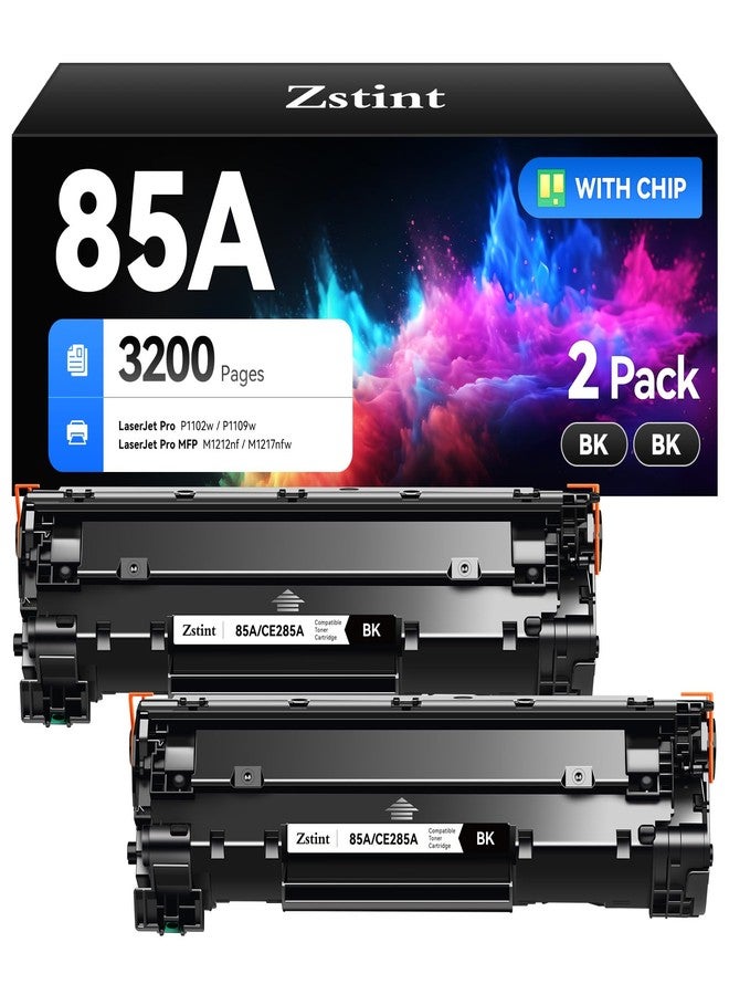 Zstint 85A Black Toner Cartridge 2-Pack Replacement for HP 85A CE285A Compatible with HP LaserJet Pro MFP M1212nf M1217nfw P1102w P1109w P1102 P1109 M1212 M1217 LBP6000 MF3010 P1005 P1006 P1007 P1008 Printer - Image 1