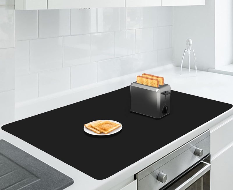 AECHY Extra Large Silicone Mat 353x235x008 Multipurpose Silicone Mat Thick Heat Resistant Mat Shipped Rolled Up Kitchen Counter Mat Waterproof Nonslip Silicone Mats for Kitchen Counter Black
