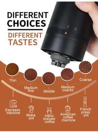 Portable Electric Coffee Grinder with Multi Grind Setting Portable Coffee Bean Grinder Automatic for Camping Drip Espresso Pour Over French Press USB - view 5