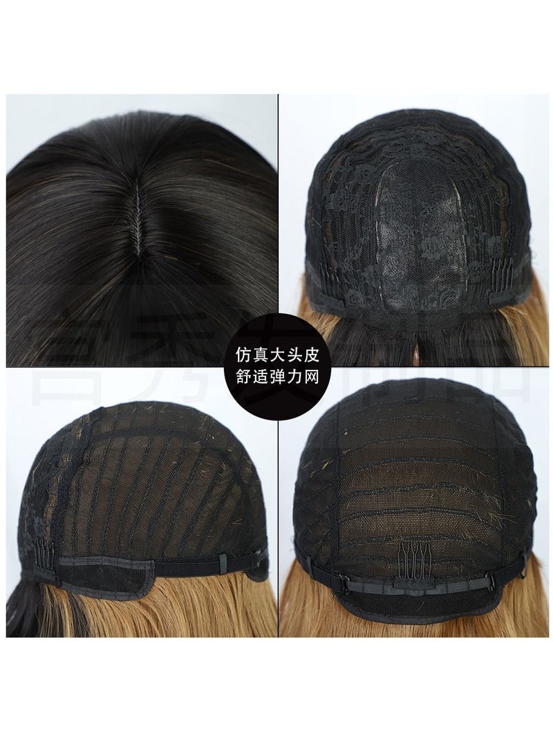 Estelle Estelle Wigs European and American ladies Qi Liu Hai Bobo wig headgear foreign trade chemical fiber cloth headgear short straight hair wig Color No R427 - Image 5