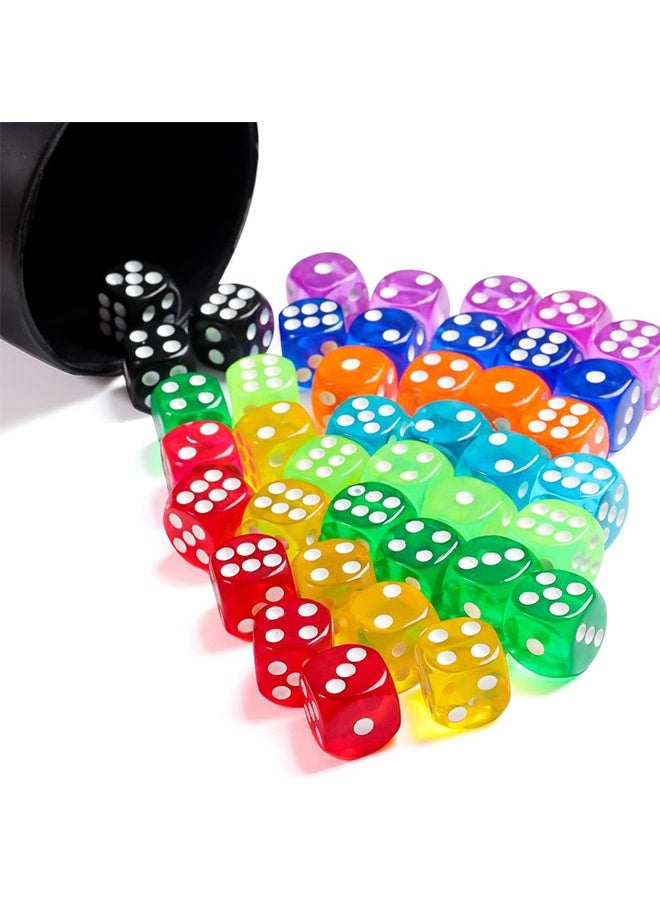 50 Pieces Dice Set, 14mm Bulk 6 Sided Colored Dices for Board Games, Math Learning, Classroom - Image 5