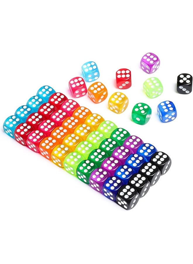 50 Pieces Dice Set, 14mm Bulk 6 Sided Colored Dices for Board Games, Math Learning, Classroom - Image 4