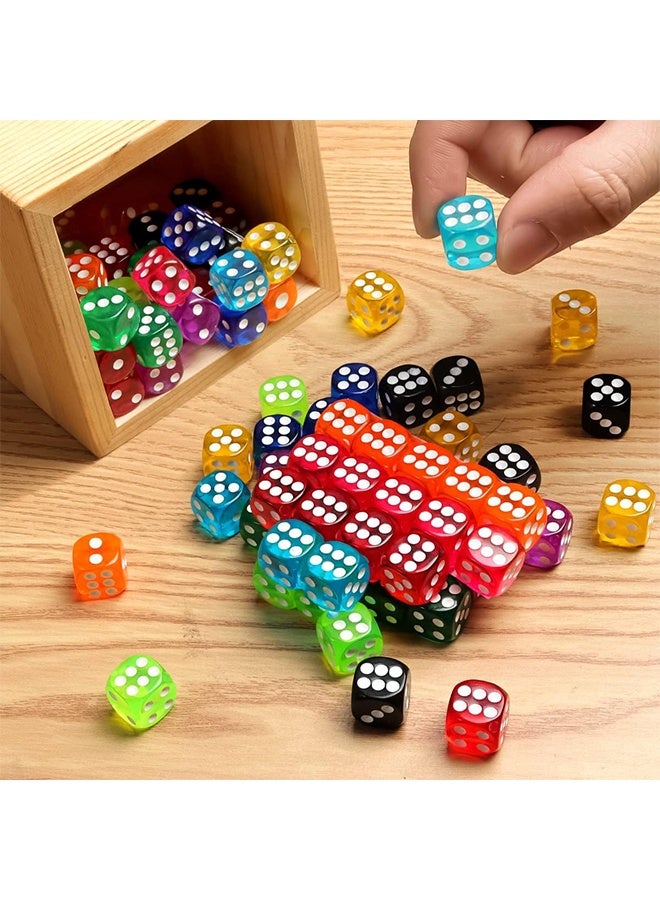 50 Pieces Dice Set, 14mm Bulk 6 Sided Colored Dices for Board Games, Math Learning, Classroom - Image 3