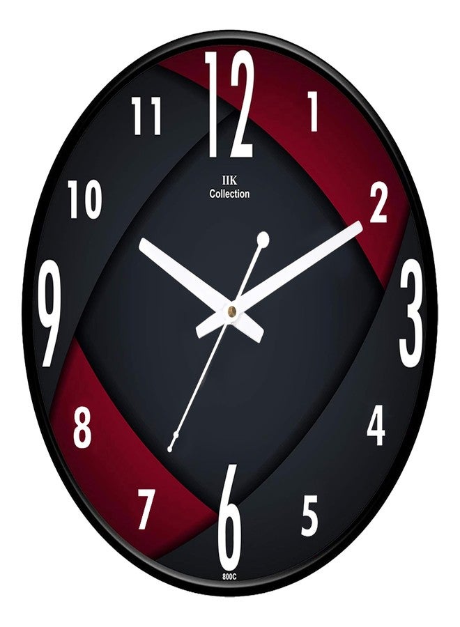 IIK Collection 12-Inch Designer Plastic Analogue Round Wall Clock for Home, Kitchen, Living Room, Bedroom, Office (30 Cm X 30 Cm X 6 Cm), Multicolor - Image 1