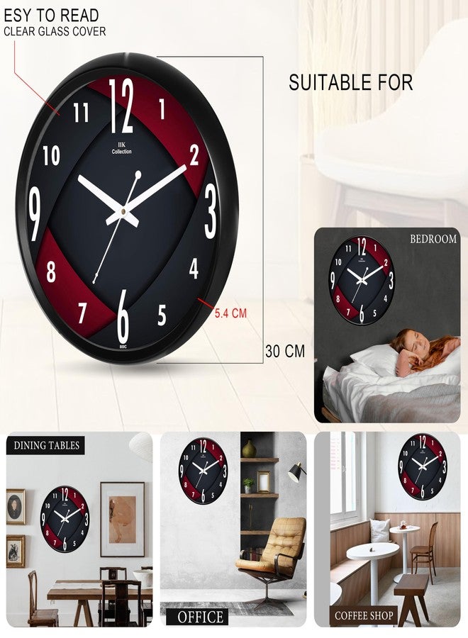 IIK Collection 12-Inch Designer Plastic Analogue Round Wall Clock for Home, Kitchen, Living Room, Bedroom, Office (30 Cm X 30 Cm X 6 Cm), Multicolor - Image 4