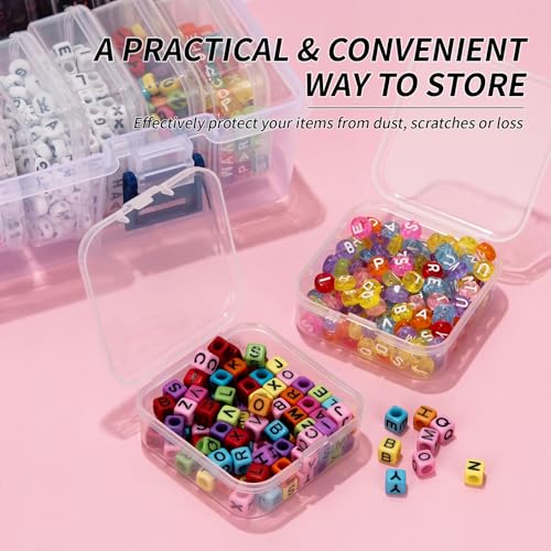 MERATIA Bead Organizer Box, 42Pcs Small Craft Organizers and Storage Plastic Cases Mini Clear Bead Storage Containers Boxes with Hinged Lid and Rectangle for Bracelet Making DIY Jewelry (Clear 1 Pack-42 Pcs) - Image 4