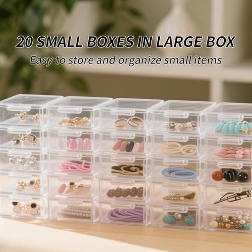 MERATIA Bead Organizer Box, 42Pcs Small Craft Organizers and Storage Plastic Cases Mini Clear Bead Storage Containers Boxes with Hinged Lid and Rectangle for Bracelet Making DIY Jewelry (Clear 1 Pack-42 Pcs) - Image 5