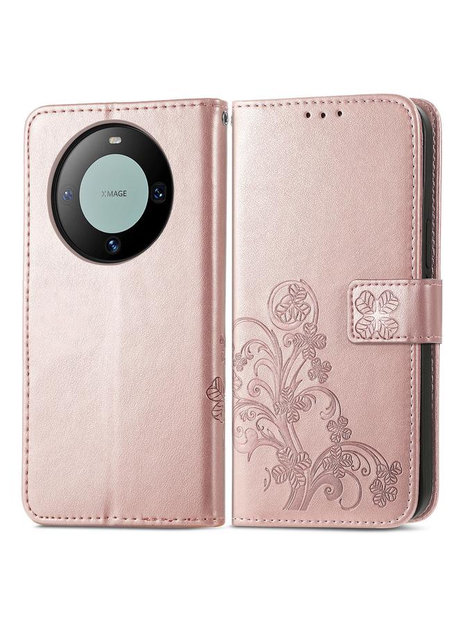 S-TOP Case For Huawei Mate 60 Pro Four-leaf Clasp Embossed Leather Phone Case - Image 2