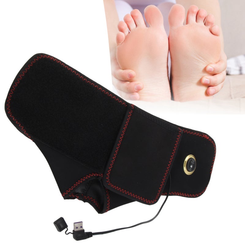 Heated Foot Ankle Brace Wraps Hot Therapy Foot Belt for Planters Fasciitis Achilles Tendinitis Pain Relief - Image 2