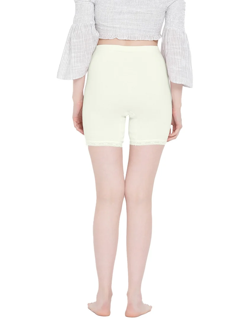 BYC  WOMEN'S COTTON BOXER BRIEF SHORTS (PACK OF 3) - IVORY for Women | Best Price UAE
