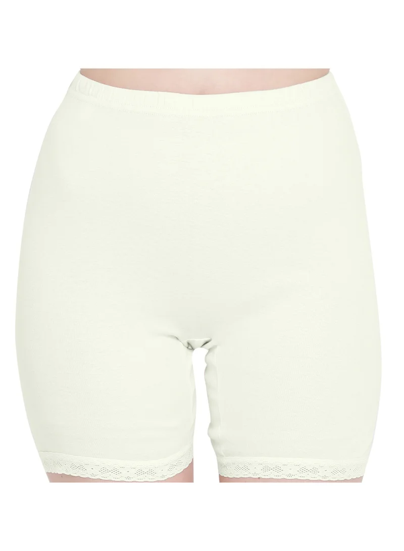 BYC  WOMEN'S COTTON BOXER BRIEF SHORTS (PACK OF 3) - IVORY for Women | Best Price UAE