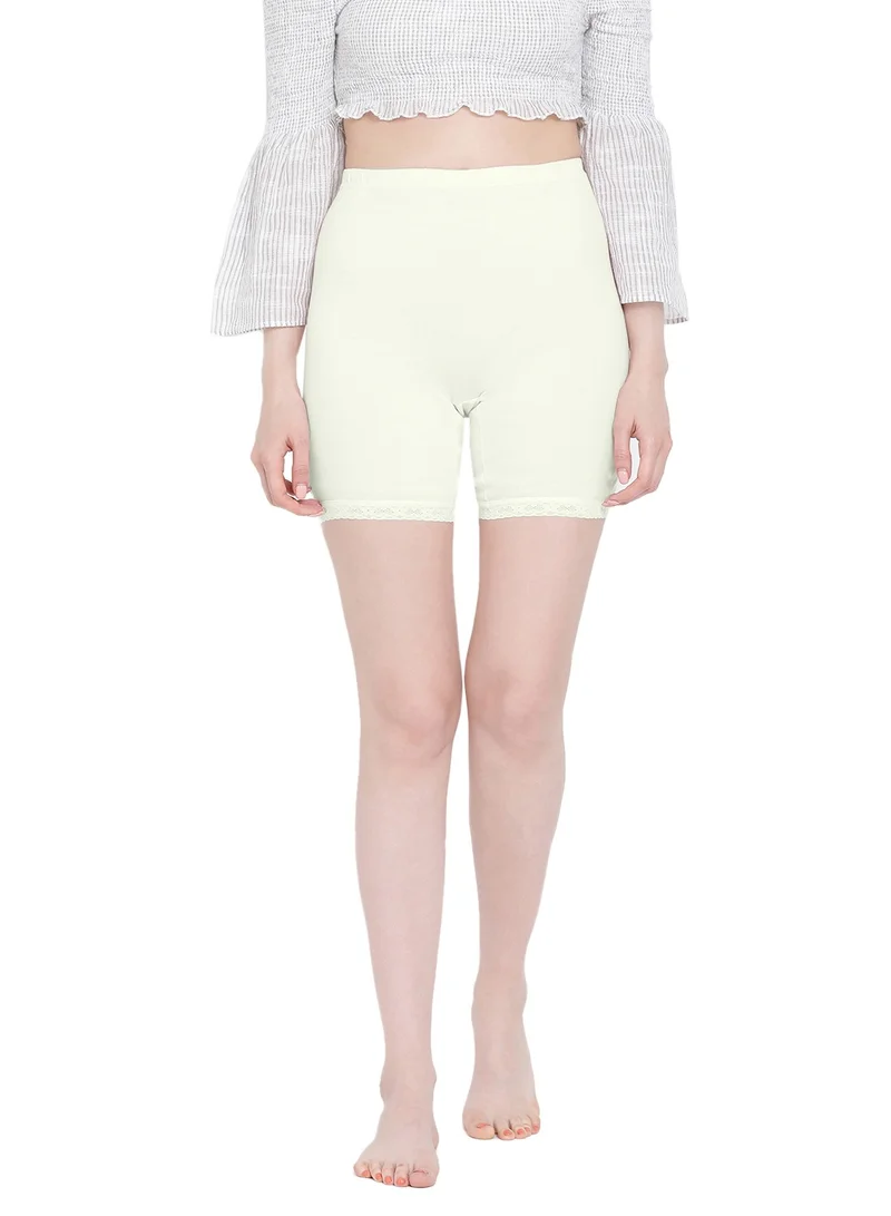 BYC  WOMEN'S COTTON BOXER BRIEF SHORTS (PACK OF 3) - IVORY for Women | Best Price UAE