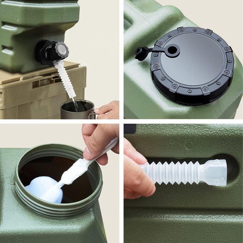 Nasmodo 12L Camping Water Can with Tap Portable Camping Picnic Hiking Water Storage Container for Travelling Dispenser Barrel with Faucet (Green) - Image 4